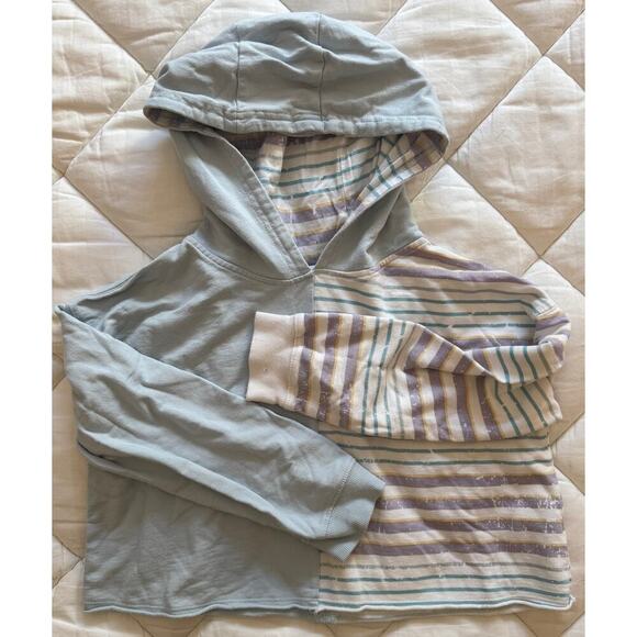 SPLENDID Longsleeve Cropped Striped Hoodie Sweatshirt Pullover Kids Size 12 - Picture 4 of 5